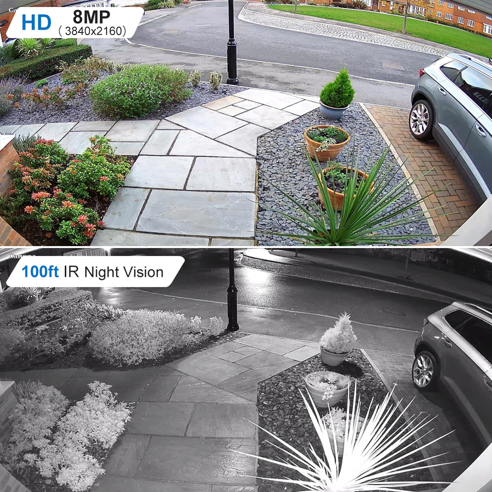 8MP Bullet PoE with Human & Vehicle Detection, Up to 512GB MicroSD Card