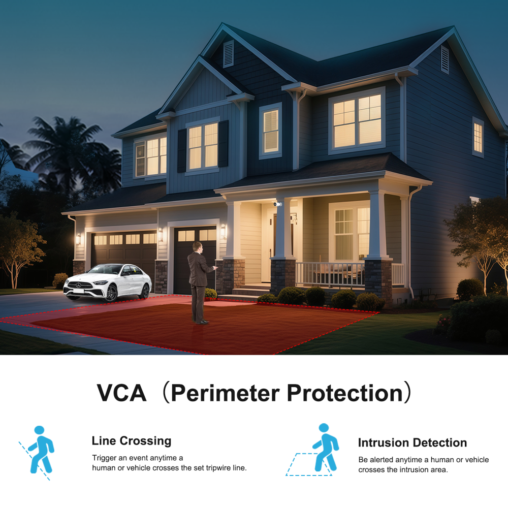 USA Only 4K 8MP VCA POE Camera with 131FT IR Light