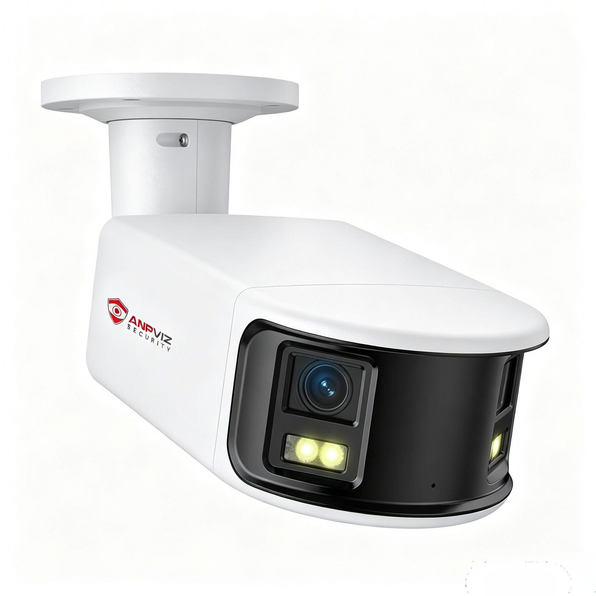 Anpviz 4K/8MP PoE 180 Degree IP Dual-Lens Security Camera Outdoor, 180° Panoramic Wide Angle Wired Bullet Camera with Human/Vehicle Detection, Two Way Talk, Built-in MicroSD Card Slot (H Series) USA Only