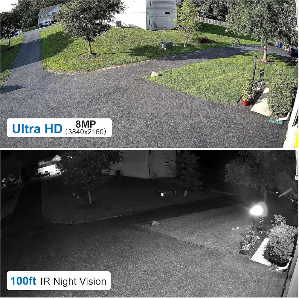 Anpviz 4K Black Dome PoE Security Camera System for Commercial Home Store Office, 8X 8MP Wired Dome IP Cameras, 12MP 4K PoE NVR with 4TB HDD, AI Human & Vehicle Detection, IR Night Vision (U Series)