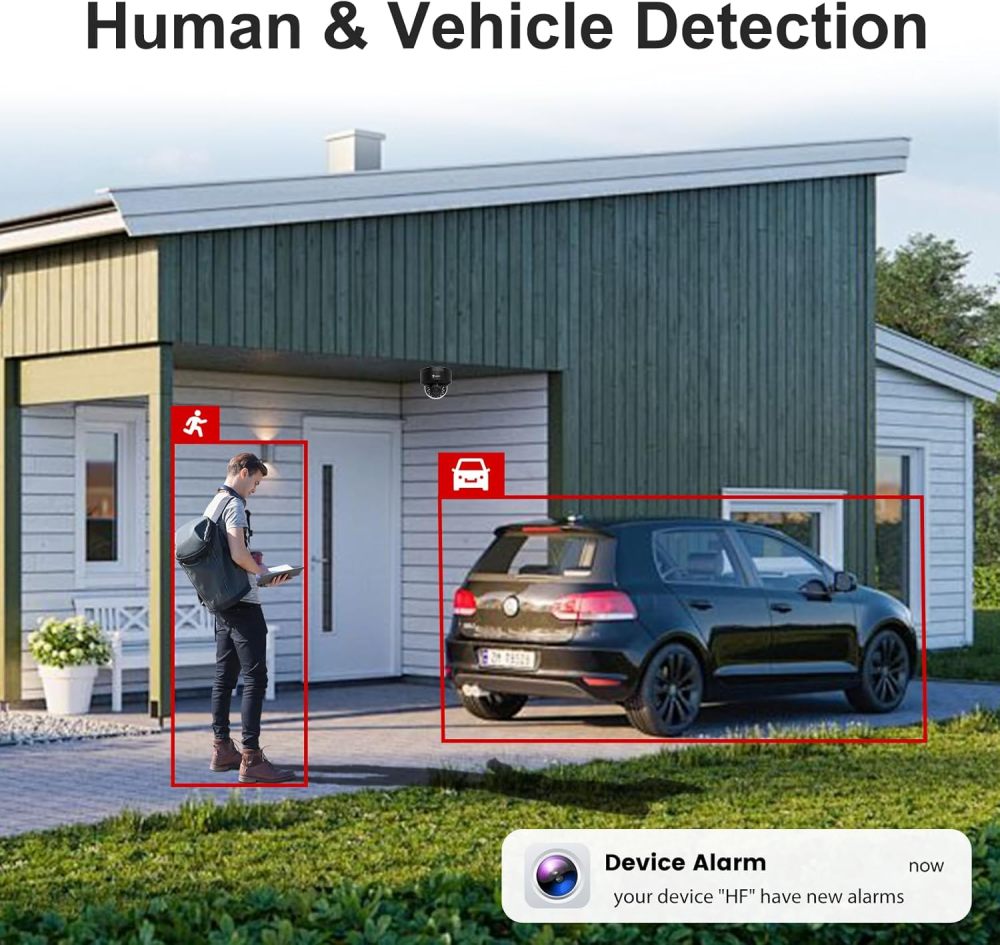 Anpviz 4K Black Dome PoE Security Camera System for Commercial Home Store Office, 8X 8MP Wired Dome IP Cameras, 12MP 4K PoE NVR with 4TB HDD, AI Human & Vehicle Detection, IR Night Vision (U Series)