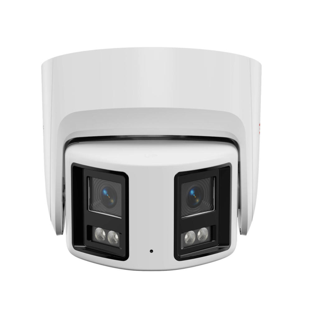 USA Only Full Color 4K Panoramic Turret POE Camera, ColorVu & VCA & Active Deterrence, 8MP 180° Dual-lens POE Security Camera