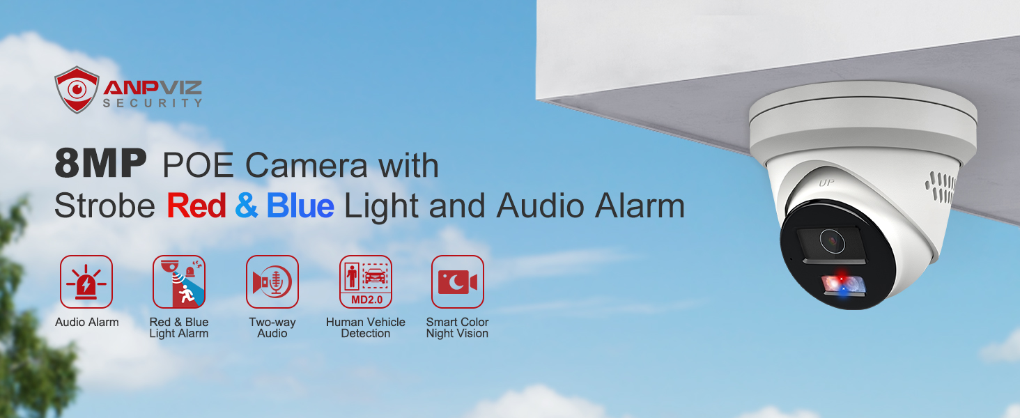 4K Active Deterrent POE Camera