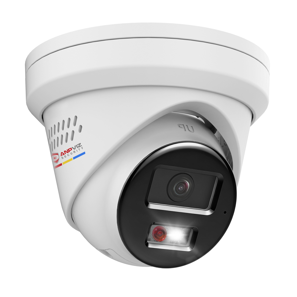5MP Active Deterrence Turret Security POE Camera Outdoor, 2-Way Audio, Human/Vehicle Detection, 100ft Smart Color Night Vision, IP67 Waterproof Full Metal