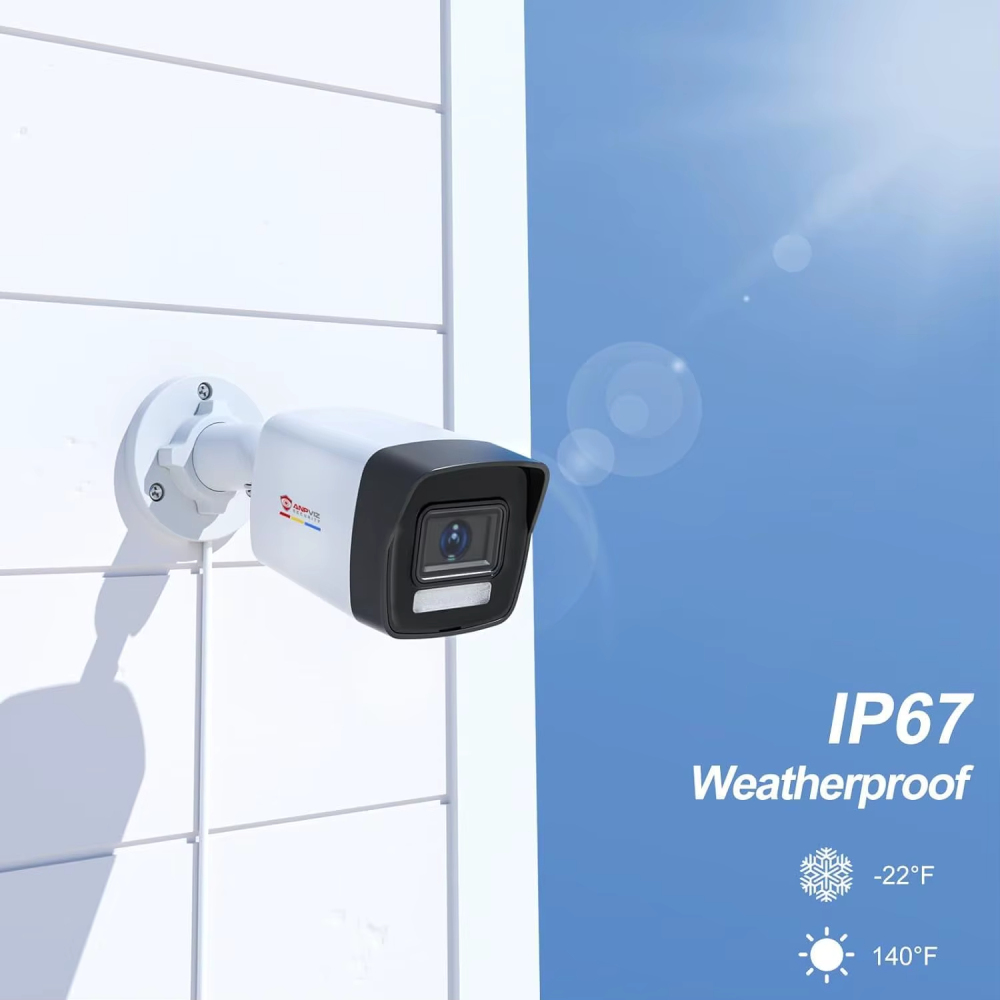 5MP/8MP Bullet Active Deterrent POE Camera with Two-way Audio, 100ft Smart Color Night Vision, IP67 Weatherproof