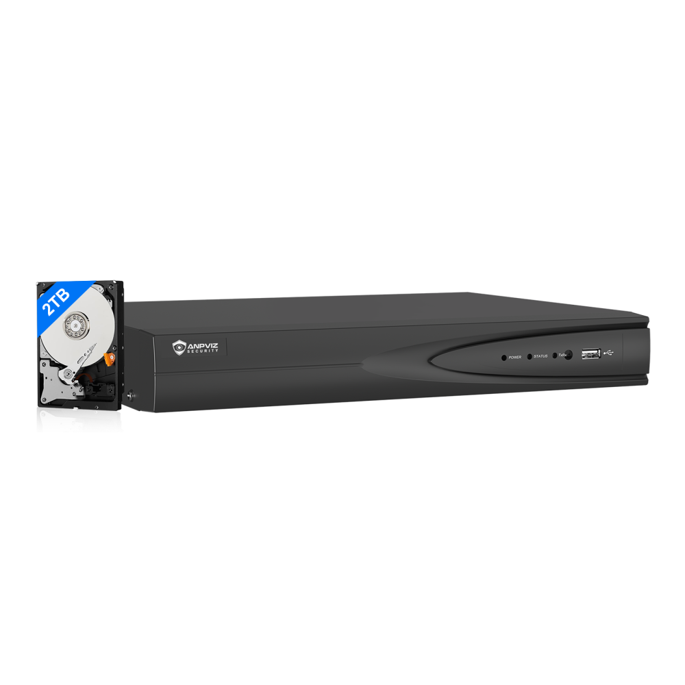 Anpviz 8CH 12MP POE NVR with 2TB HDD 8 POE Port Network Video Recorder H.265+ Support AI Motion Detection 24/7 Recording