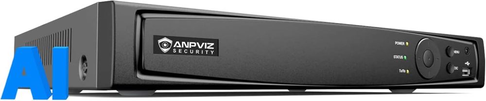 Anpviz 8CH 12MP POE NVR with 2TB HDD 8 POE Port Network Video Recorder H.265+ Support AI Motion Detection 24/7 Recording