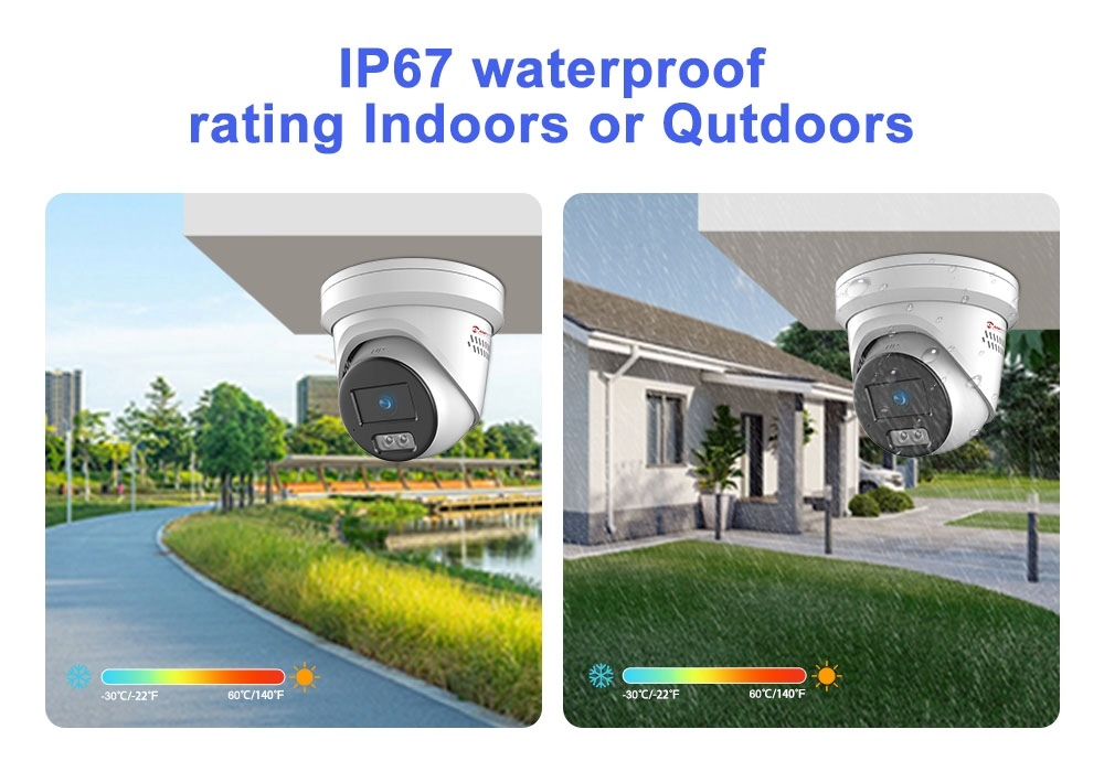 Pro 4K PoE Security Camera – 100ft Full Color Night Vision, AI Human & Vehicle Classification, VCA, Two-Way Audio, Active Deterrence, 130dB WDR, IP67