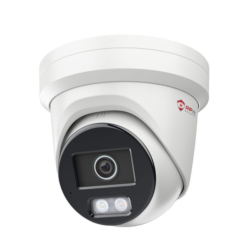 USA Only 4K Turret Big Camera with 100ft Full Color Night Vision, AI Human & Vehicle Classification, VCA, Two-Way Audio, Active Deterrence, 130dB WDR, IP67