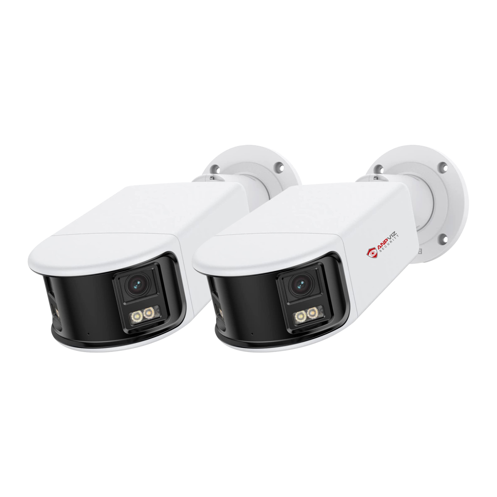USA Only Anpviz 4K PoE Wide Angle Security Camera, Panoramic 180° IP Dual-Lens Bullet Camera Outdoor with Human/Vehicle Detection, Full Metal Housing, Two Way Talk, Built-in MicroSD Card Slot