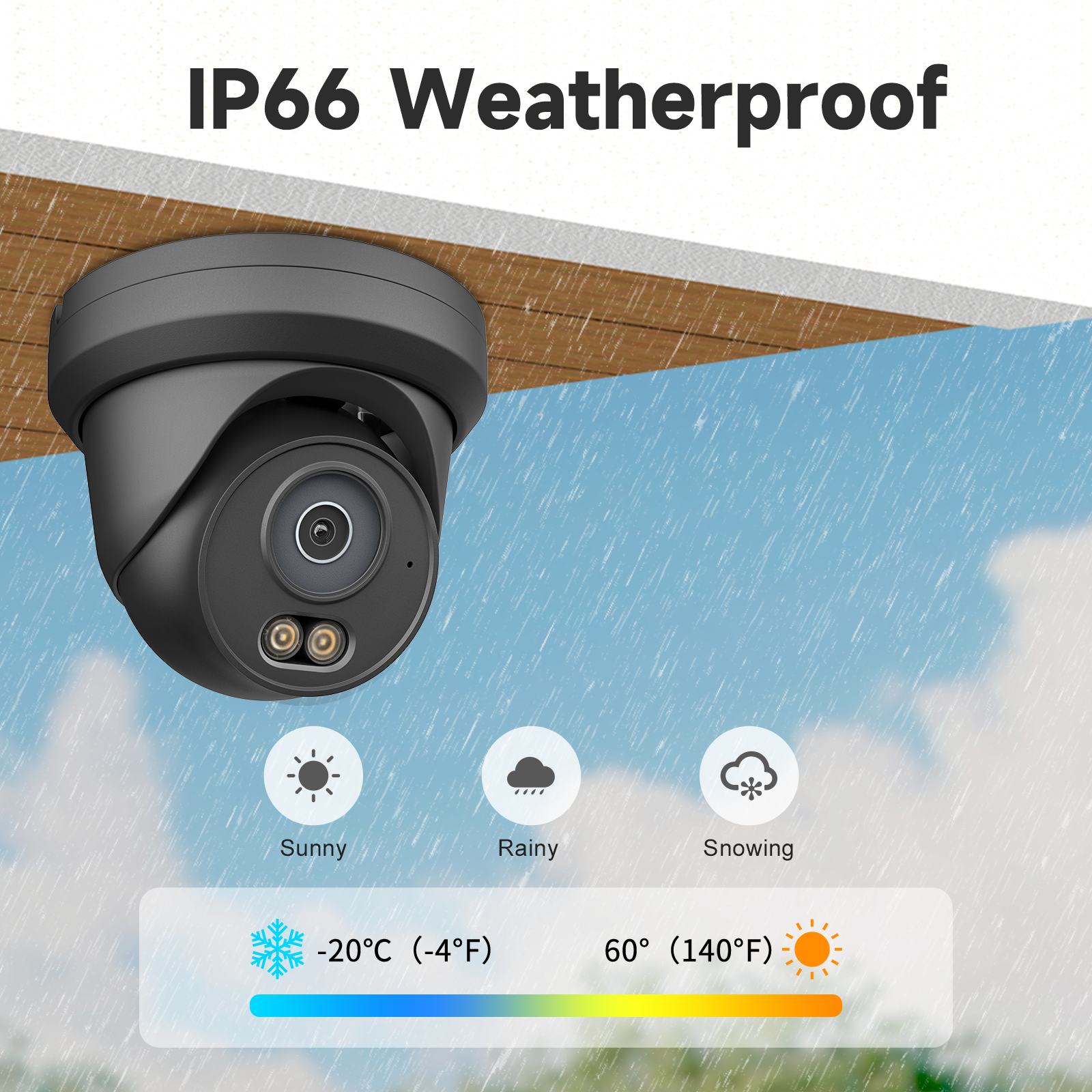 UNILOOK 4MP PoE IP Camera, Wired Turret Security IP Camera Outdoor 100FT Smart Dual Light Color Night Vision, AI Human Motion Detection, Built-in Mic, IP66, 2.8mm, Full Metal, NDAA (Black)