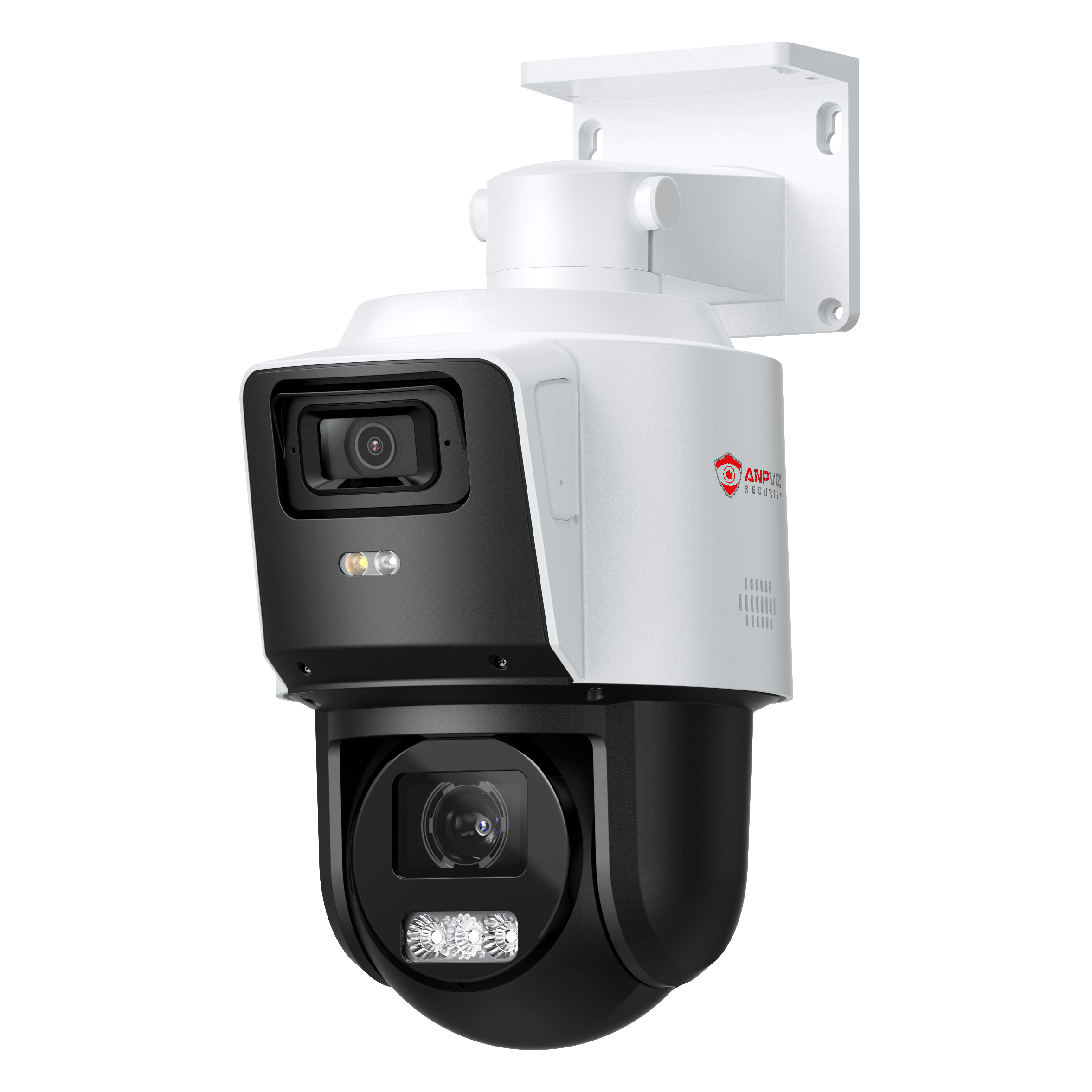 Anpviz 3-inch PTZ IP Camera 4X Zoom 4MP Bullet&PTZ Dual-Array Mic and Speaker VCA Smart Linkage Outdoor Camera IP66 120db WDR