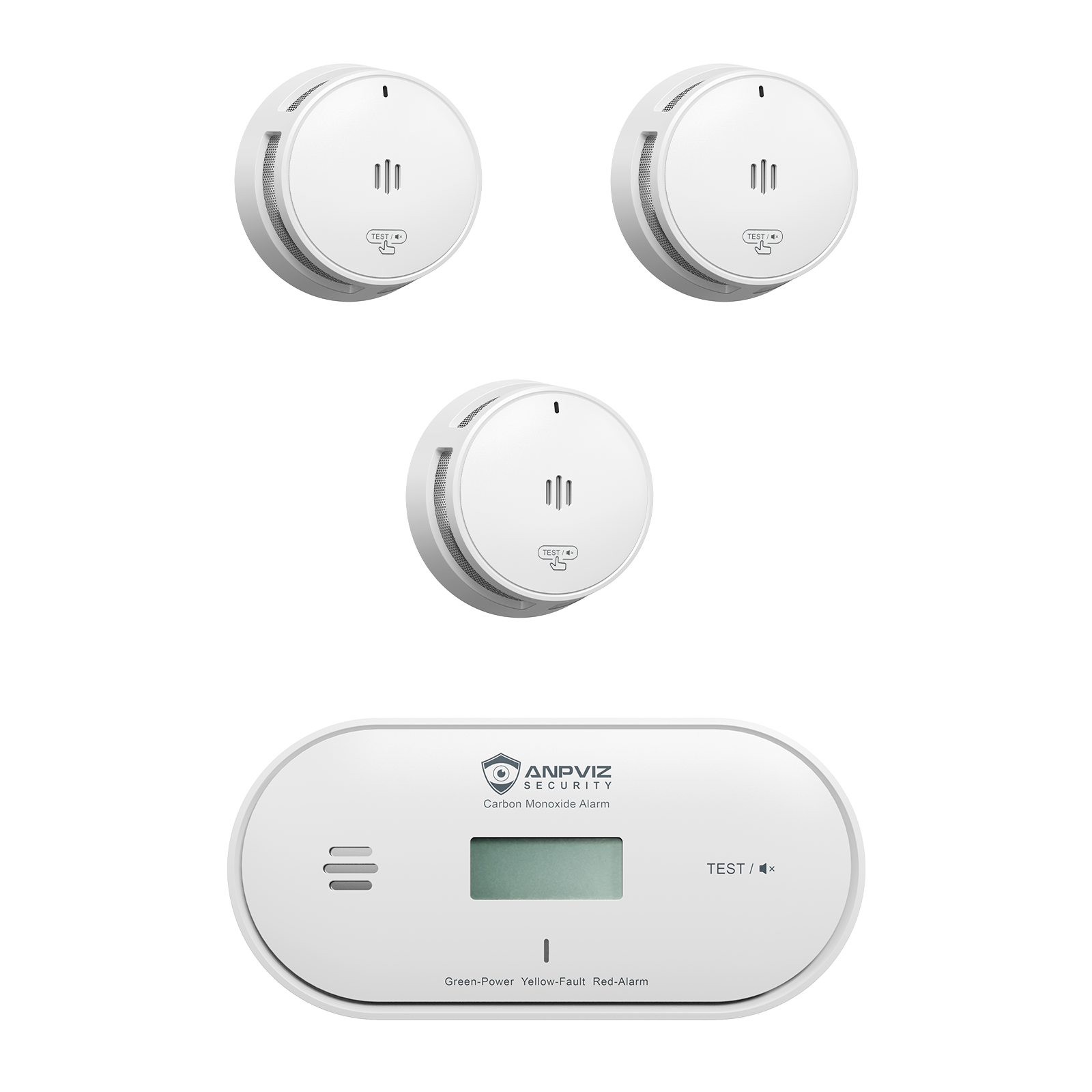Smoke Detectors & Fire Alarms, 10-Year Battery Wireless Interconnected Smoke Alarm, Photoelectric Fire Alarm for Home, UL & FCC Compliant, 925 MHz USA Only, 3-Pack