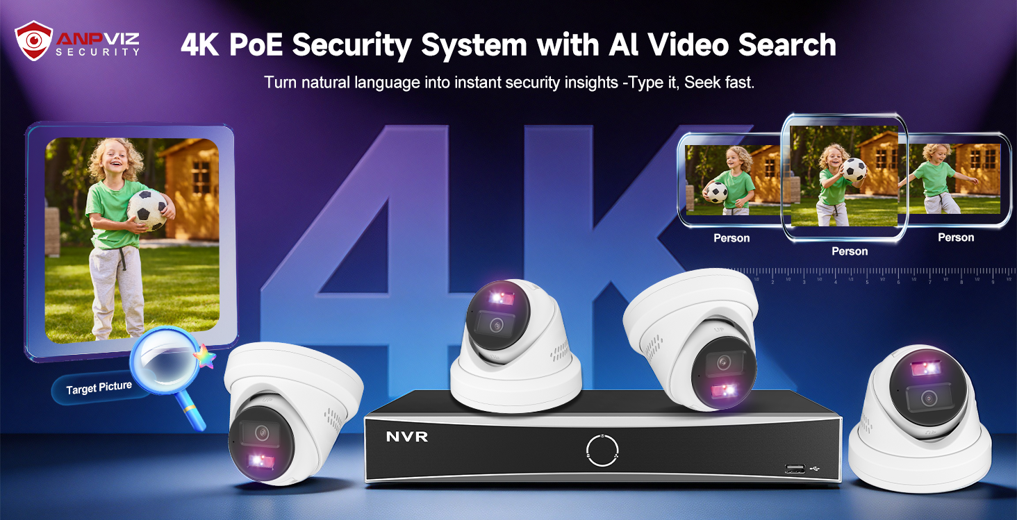 Anpviz AI Search 4K PoE Security Camera System