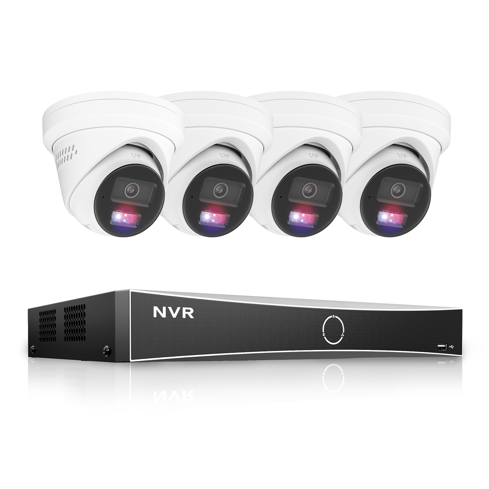 AI Search 4K POE Camera System, Pro 12MP 8CH NVR & 8MP Active Deterrence POE Security Camera