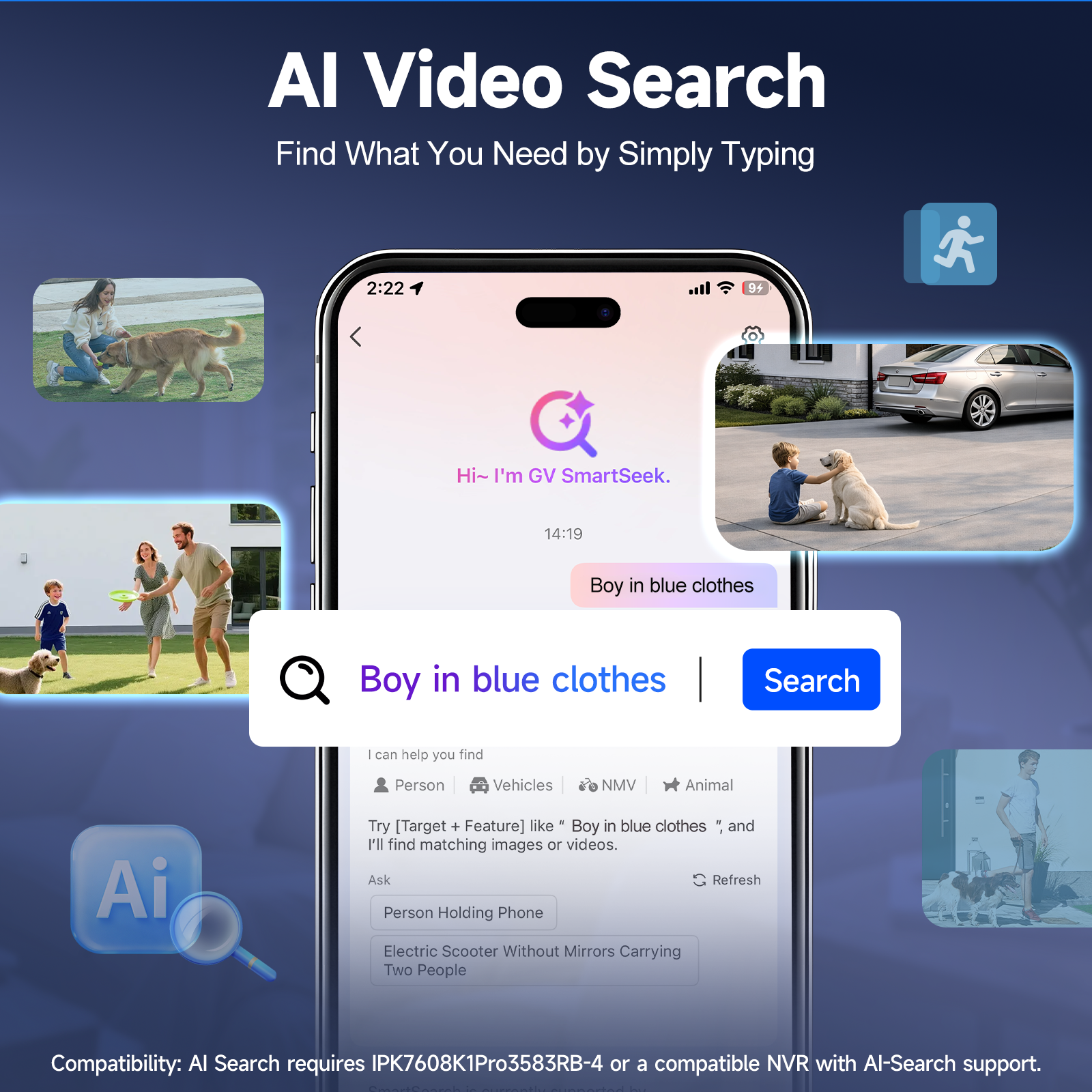 AI Search 4K POE Camera System, Pro 12MP 8CH NVR & 8MP Active Deterrence POE Security Camera