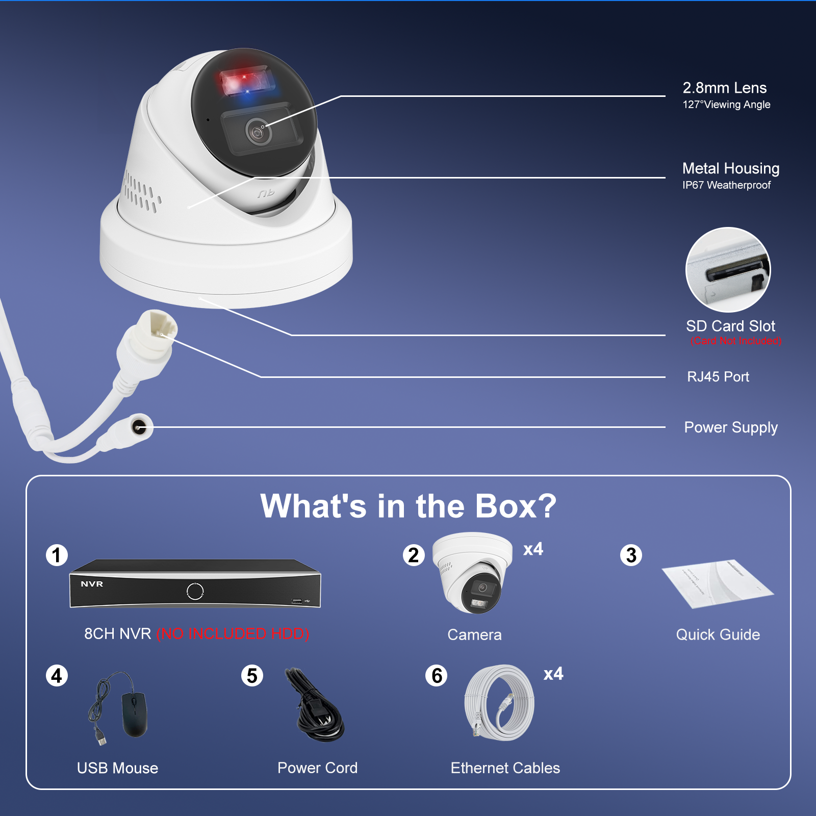 AI Search 4K POE Camera System, Pro 12MP 8CH NVR & 8MP Active Deterrence POE Security Camera