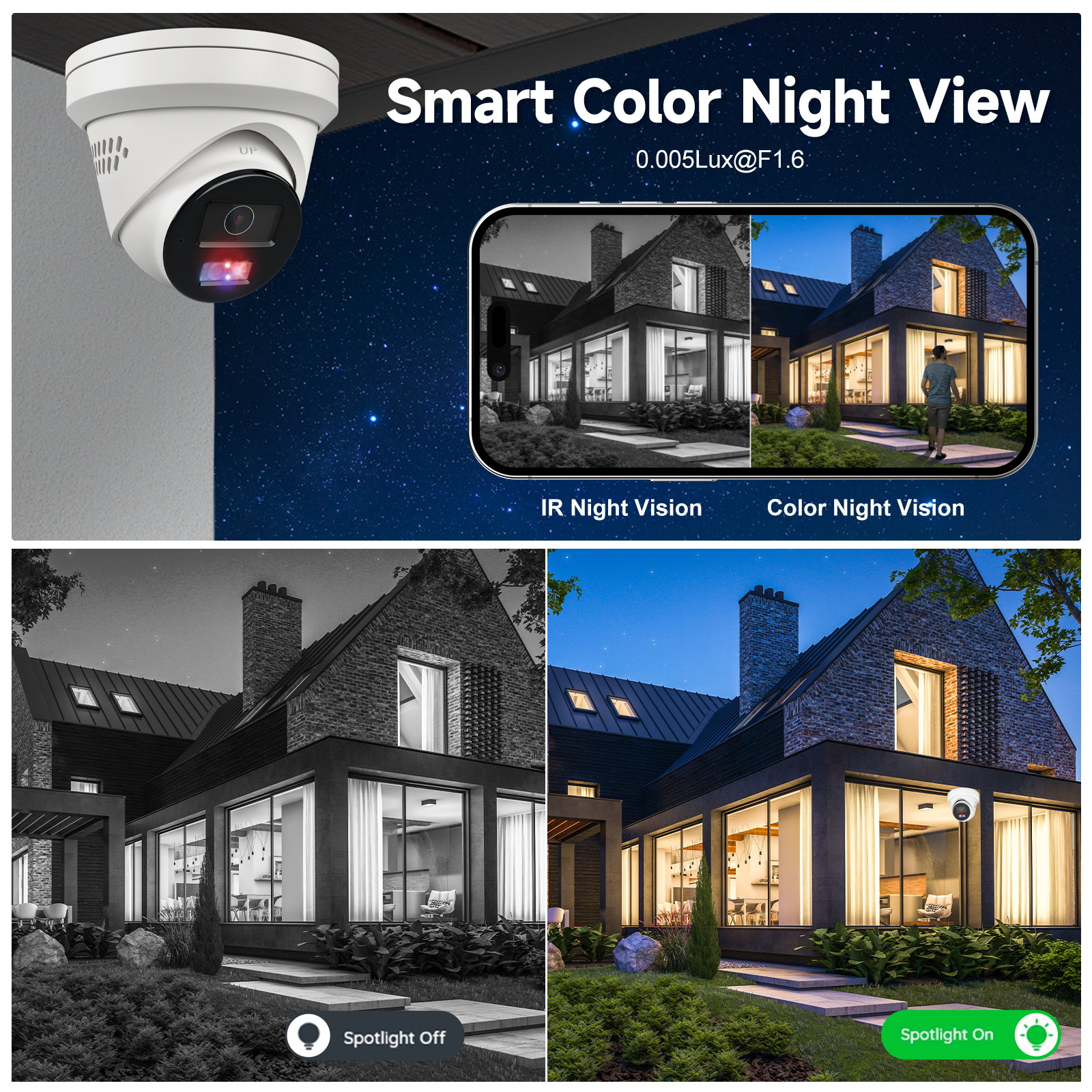 AI Search 4K POE Camera System, Pro 12MP 8CH NVR & 8MP Active Deterrence POE Security Camera