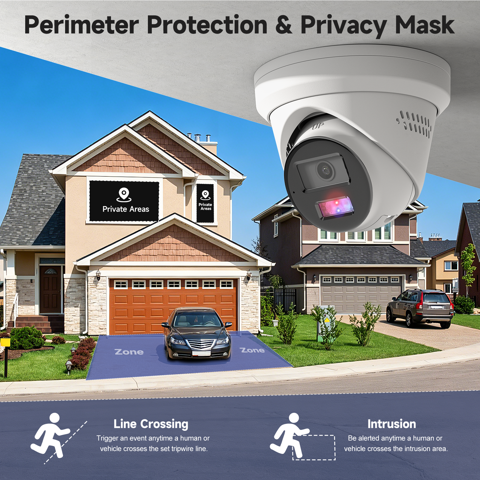 AI Search 4K POE Camera System, Pro 12MP 8CH NVR & 8MP Active Deterrence POE Security Camera