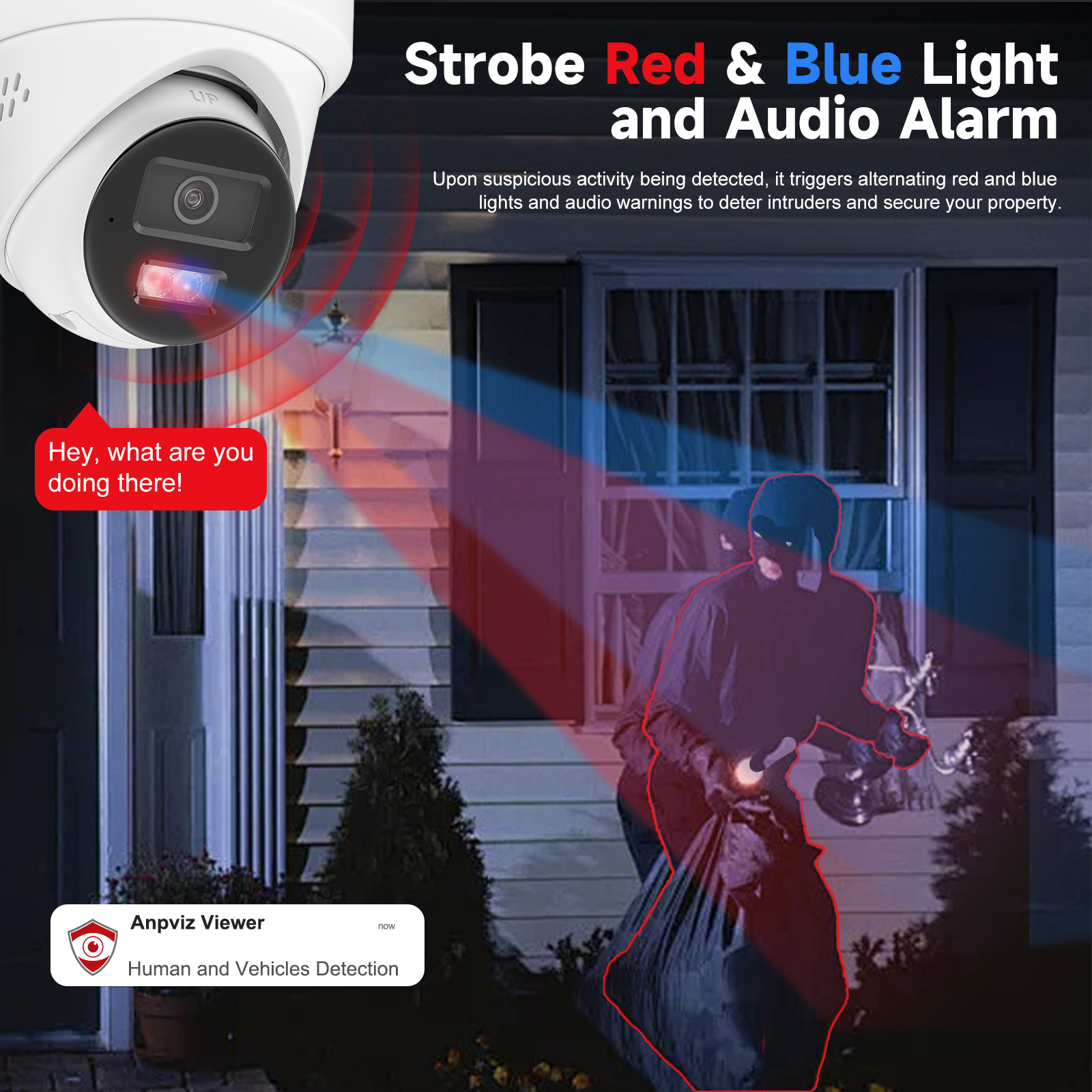 AI Search 4K POE Camera System, Pro 12MP 8CH NVR & 8MP Active Deterrence POE Security Camera