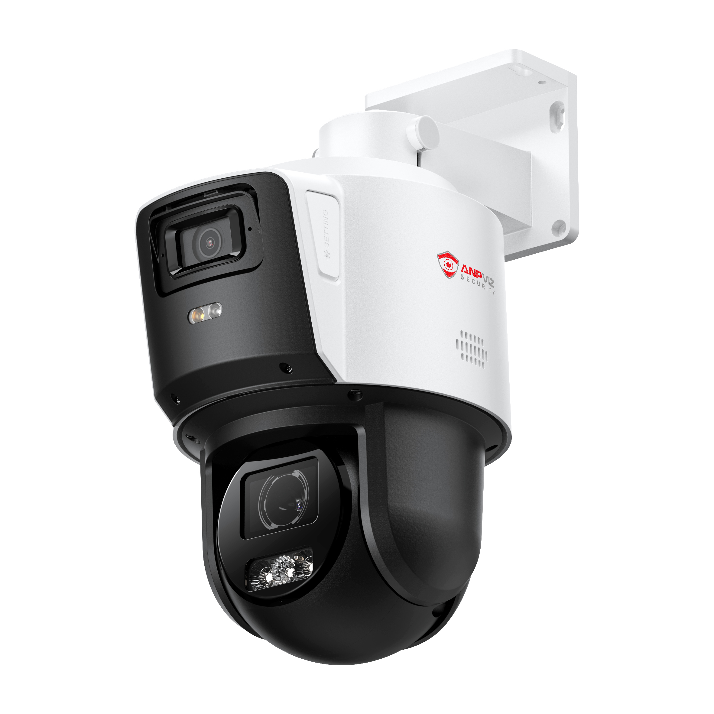 Anpviz 3-inch PTZ IP Camera 4X Zoom 4MP Bullet&PTZ Dual-Array Mic and Speaker VCA Smart Linkage Outdoor Camera IP66 120db WDR