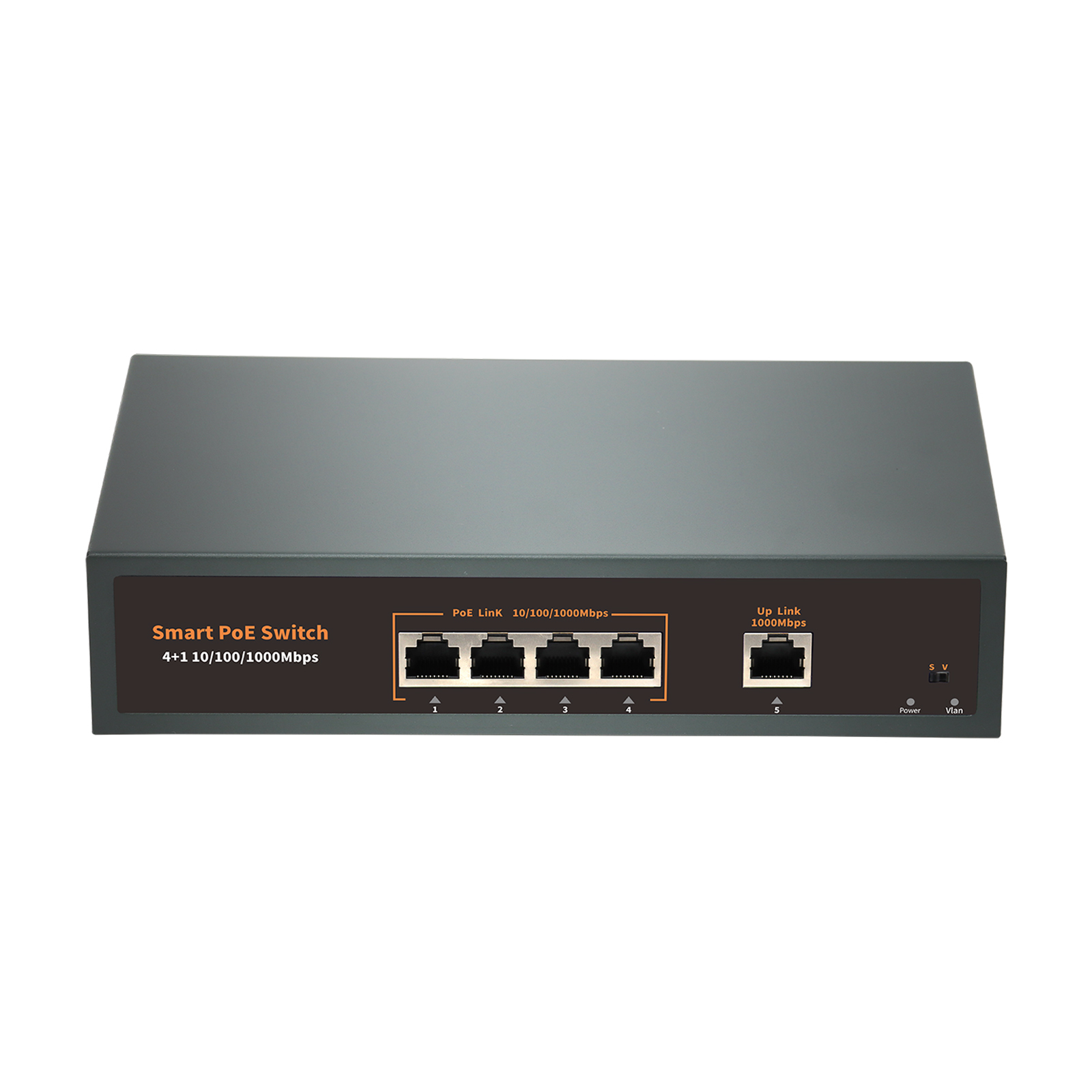 Anpviz 4-Port Gigabit PoE Switch, with 1 Gigabit Uplink Ethernet Port, 75W Power Supply in Total, Support IEEE802.3af/at, Unmanaged, 110-240V AC
