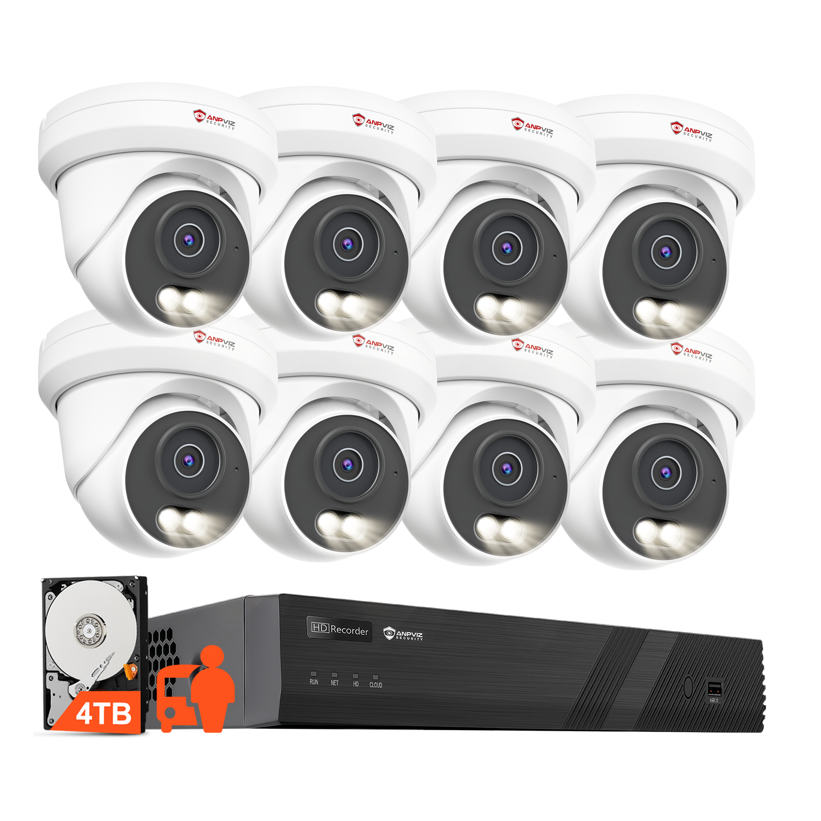 8MP 4K Ultra HD Turret 8 Camera System