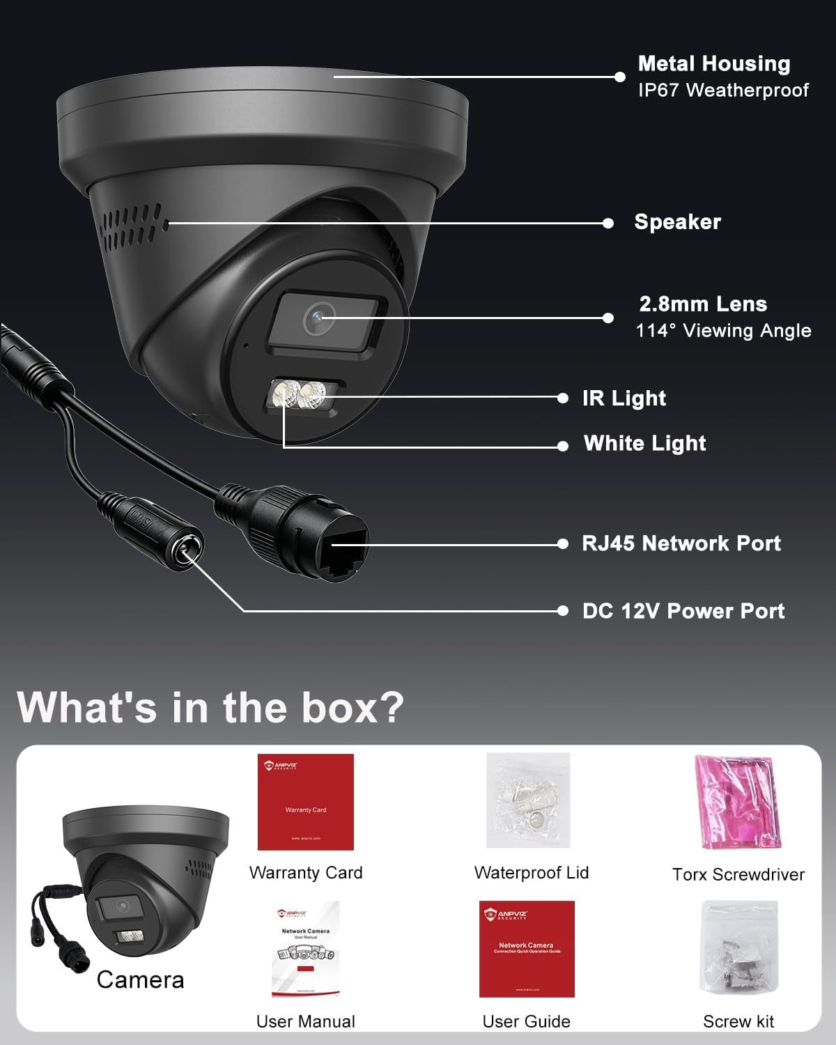 Anpviz 5MP PoE IP Active Deterrence Camera, Wired Security Camera Outdoor