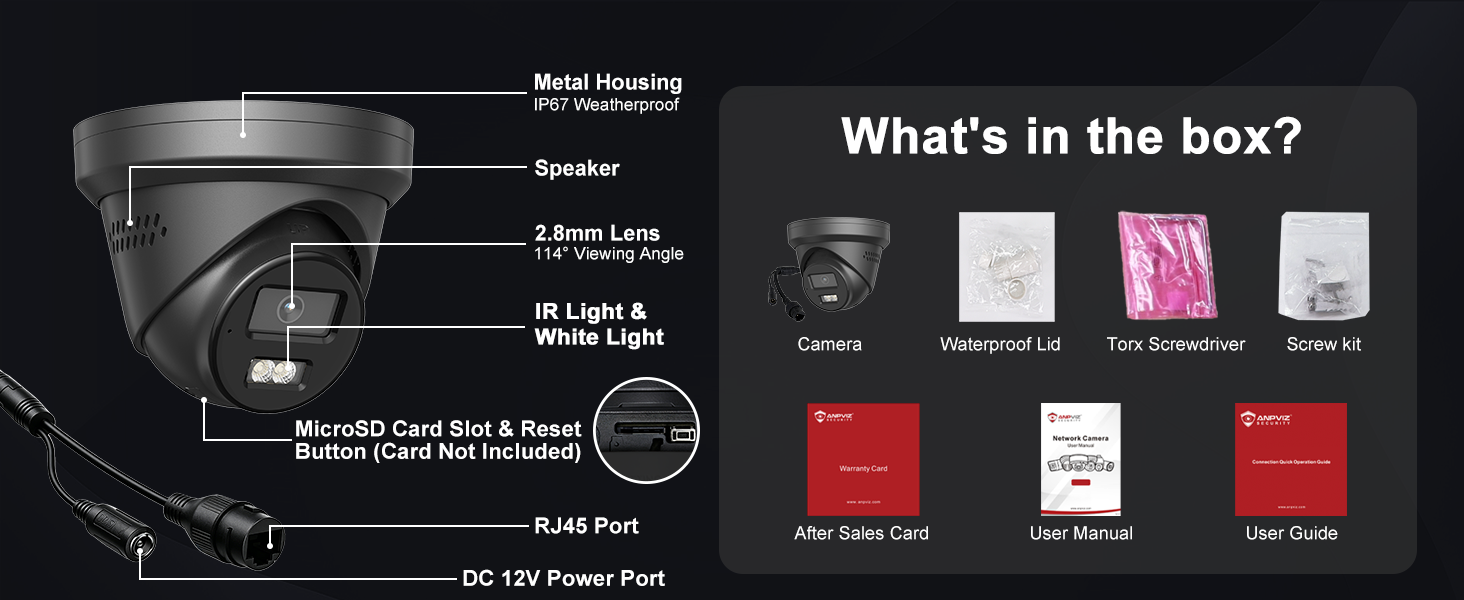 Anpviz 5MP PoE IP Active Deterrence Camera, Wired Security Camera Strobe Light & Sound Alarm