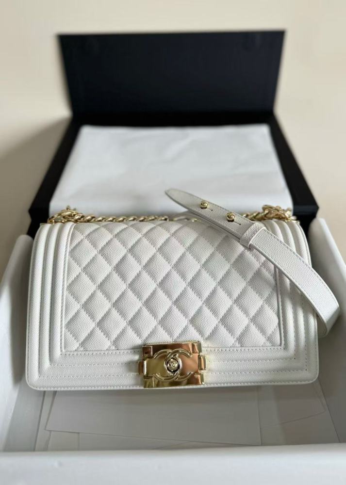 chanel boy white
