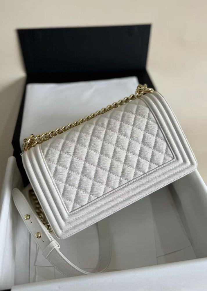 chanel boy white