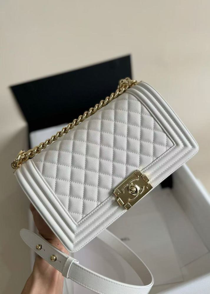 chanel boy white