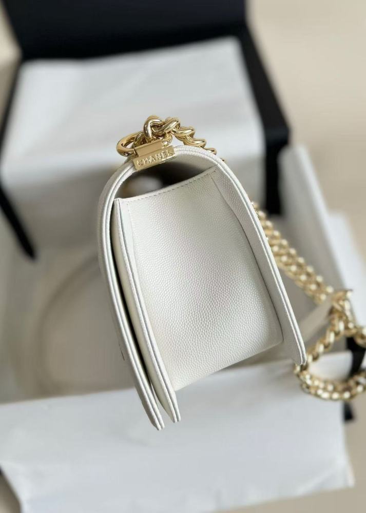 chanel boy white