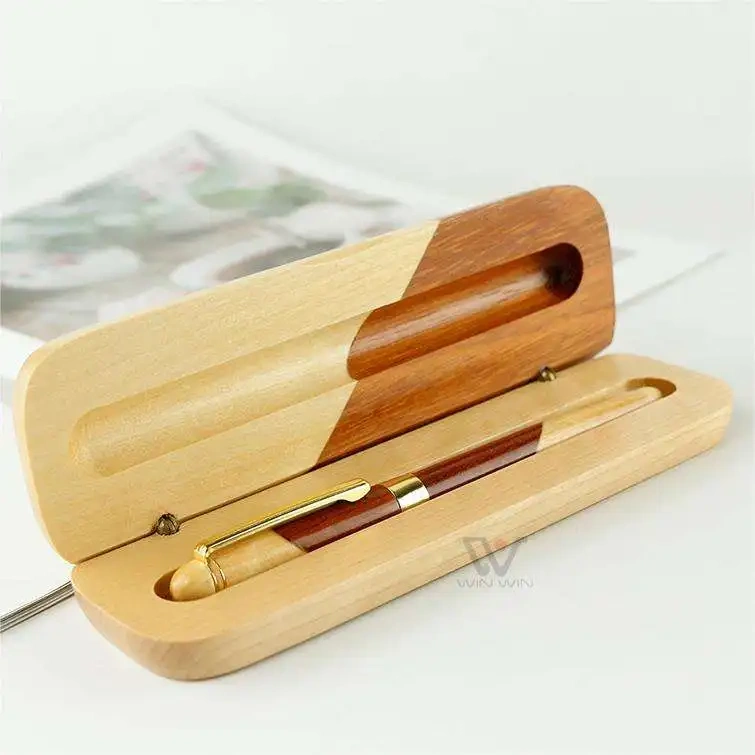 Eco Friendly Bamboo Luxury Twistable Ballpoint Pens For Croperation Coworker Church Gifts Black Ink Pen Box Set with Wooden Box