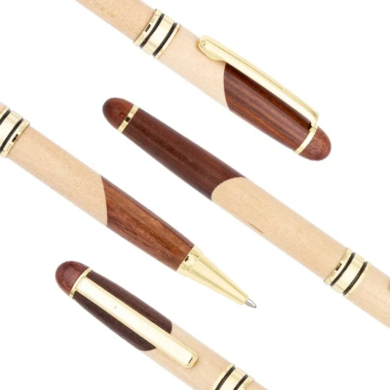 Eco Friendly Bamboo Luxury Twistable Ballpoint Pens For Croperation Coworker Church Gifts Black Ink Pen Box Set with Wooden Box