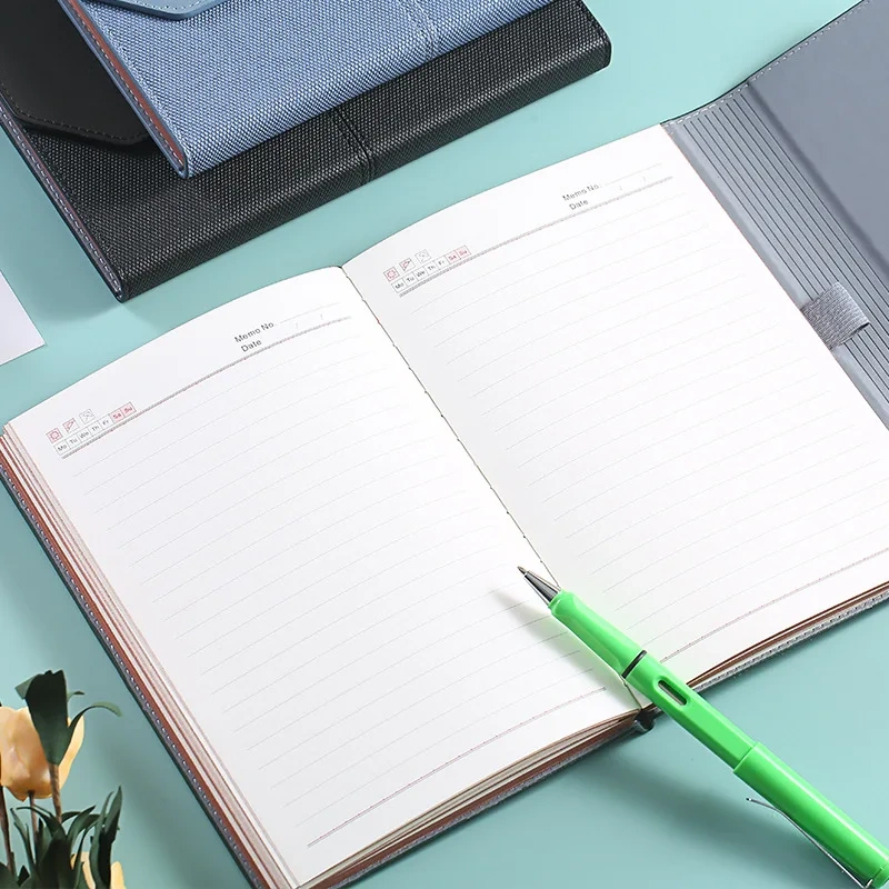 Support Full Customization Factory Outlet New Design Metal Buckle Journal Pocket Custom Notebook Set With Box Pen Promo Items