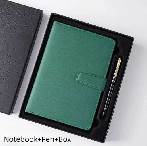 Customizable Luxuriant Ruled Paper Leather Notebook Stylish Buckle Diary Journal Gifts Set With Company Brand Logo
