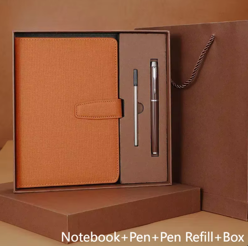Customizable Luxuriant Ruled Paper Leather Notebook Stylish Buckle Diary Journal Gifts Set With Company Brand Logo