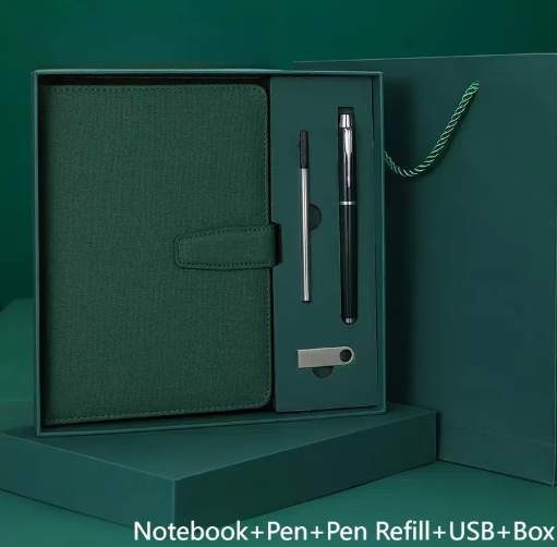Customizable Luxuriant Ruled Paper Leather Notebook Stylish Buckle Diary Journal Gifts Set With Company Brand Logo