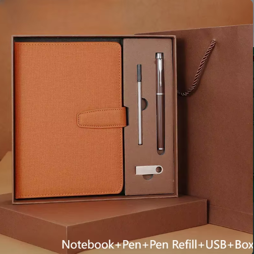 Customizable Luxuriant Ruled Paper Leather Notebook Stylish Buckle Diary Journal Gifts Set With Company Brand Logo