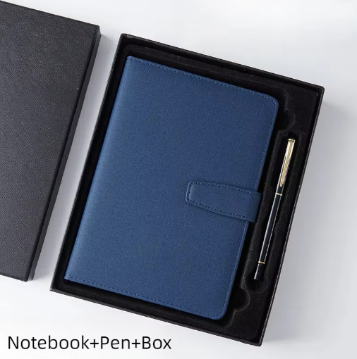 Customizable Luxuriant Ruled Paper Leather Notebook Stylish Buckle Diary Journal Gifts Set With Company Brand Logo