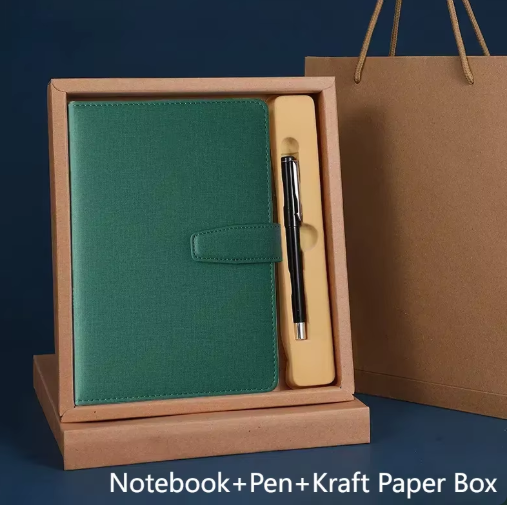 Customizable Luxuriant Ruled Paper Leather Notebook Stylish Buckle Diary Journal Gifts Set With Company Brand Logo