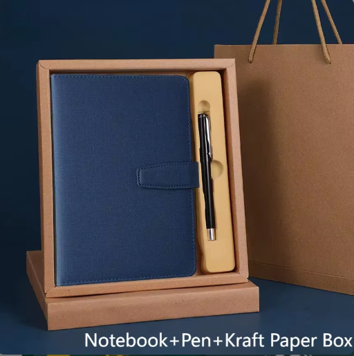 Customizable Luxuriant Ruled Paper Leather Notebook Stylish Buckle Diary Journal Gifts Set With Company Brand Logo