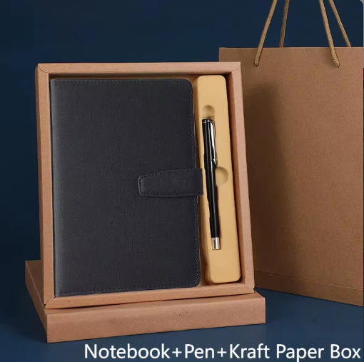 Customizable Luxuriant Ruled Paper Leather Notebook Stylish Buckle Diary Journal Gifts Set With Company Brand Logo