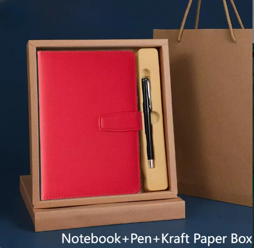 Customizable Luxuriant Ruled Paper Leather Notebook Stylish Buckle Diary Journal Gifts Set With Company Brand Logo