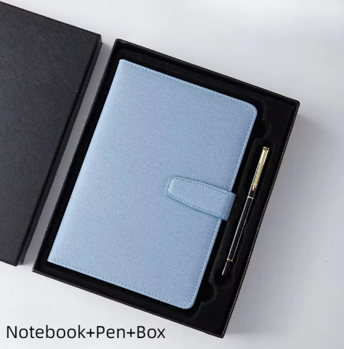 Customizable Luxuriant Ruled Paper Leather Notebook Stylish Buckle Diary Journal Gifts Set With Company Brand Logo