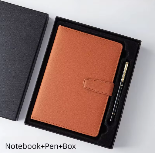 Customizable Luxuriant Ruled Paper Leather Notebook Stylish Buckle Diary Journal Gifts Set With Company Brand Logo