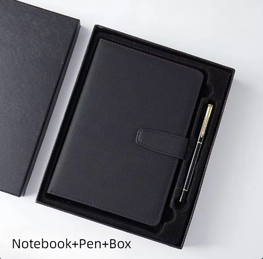 Customizable Luxuriant Ruled Paper Leather Notebook Stylish Buckle Diary Journal Gifts Set With Company Brand Logo