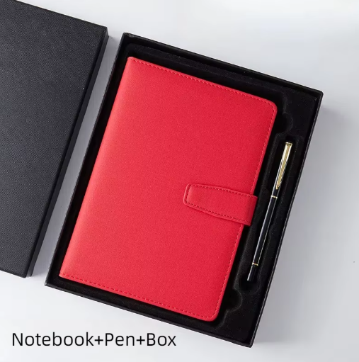 Customizable Luxuriant Ruled Paper Leather Notebook Stylish Buckle Diary Journal Gifts Set With Company Brand Logo