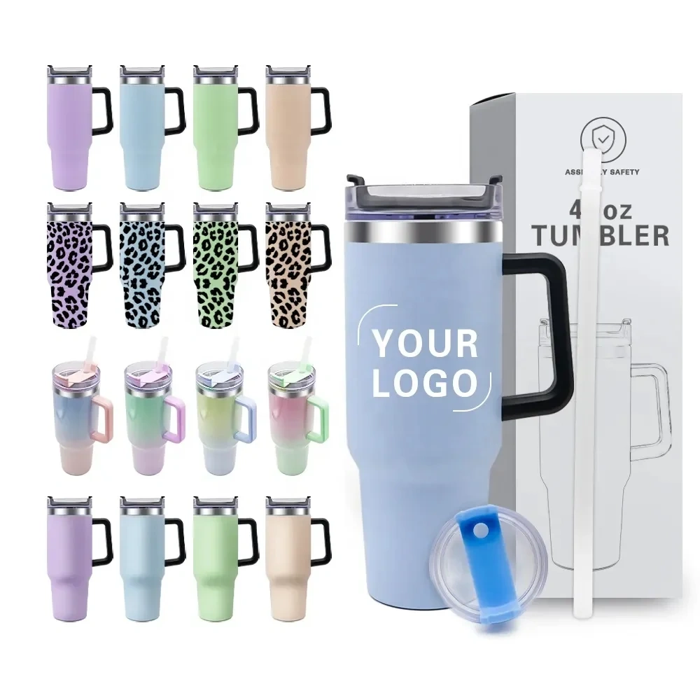 2024 New Tumbler 30/40/50oz tazas Cup with Handle-Stainless Steel Water Bottles Sanrio Thermos Cup With Handle And Straw